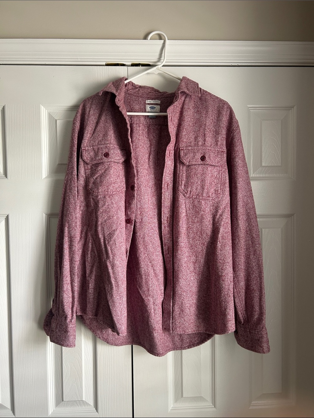 Old Navy Heathered Rose Button-Front Shirt Jacket